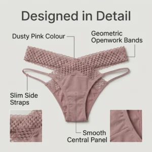 Alternative view of Airlace Dusty Rose Openwork Net Strappy Bikini Panty