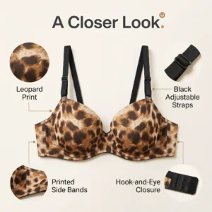 Alternative view of Amelle Wild Leopard Seamless Padded Bra