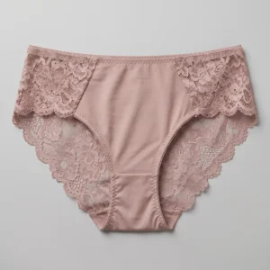 Breezy Mauve Dusty Rose Floral Lace Seamless Bikini Panty
