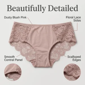 Alternative view of Breezy Mauve Dusty Rose Floral Lace Seamless Bikini Panty