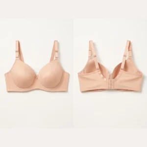 Gulcharm Peach Scalloped Lace Molded Padded Bra