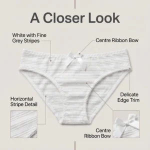 Alternative view of Gulnaz Crisp White Striped Mesh Bikini Panty