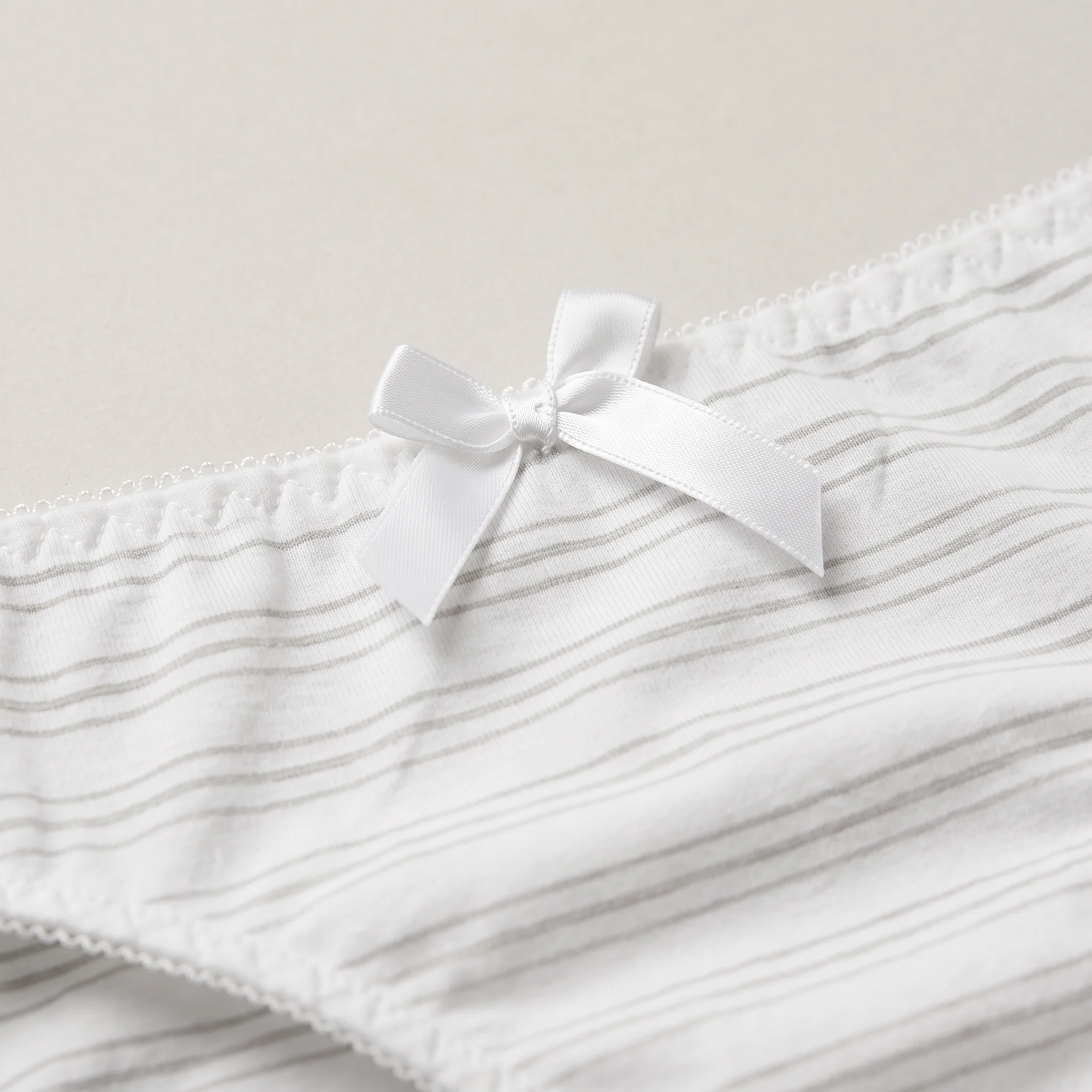 Gulnaz Crisp White Striped Mesh Bikini Panty - Image 5
