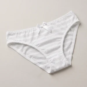 Gulnaz Crisp White Striped Mesh Bikini Panty
