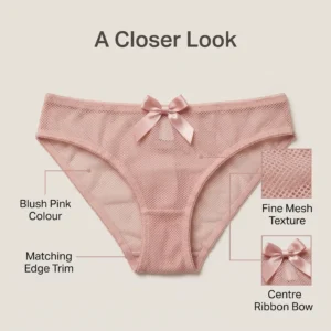 Alternative view of Hush Lace Light Pink Mesh Bikini Panty