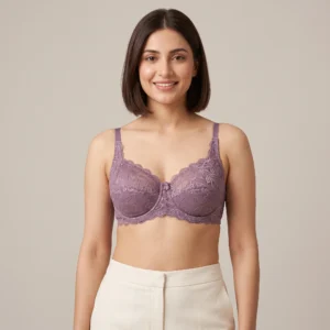 Alternative view of Jamunelle Mauve Purple Floral Lace Underwire Bra