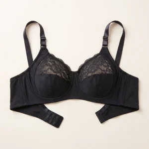 Kajalina Midnight Black Lace Detail Full Coverage Bra