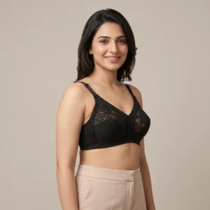 Alternative view of Kajalina Midnight Black Lace Detail Full Coverage Bra