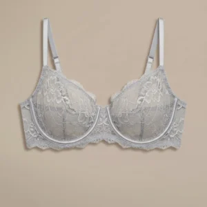 Kohrelle Soft Grey Floral Lace Underwire Bra