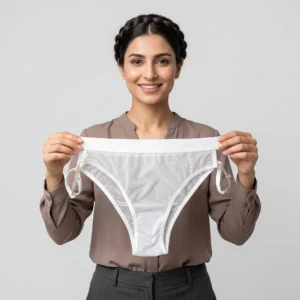 Alternative view of Lacciara Pure White Sheer Mesh Rhinestone Side Bikini Panty