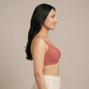 Alternative view of Mehndira Rust Brick Lace Full Coverage Soft Cup Bra