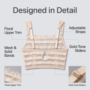 Alternative view of Meshelle Cream Nude Mesh Adjustable Straps Bikini Panty