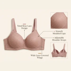 Alternative view of Misty Romance Soft Pink Lace Overlay Molded Padded Bra