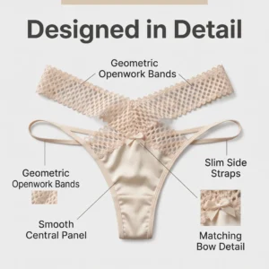 Alternative view of Morbidella Cream Nude Openwork Net Strappy Bikini Panty