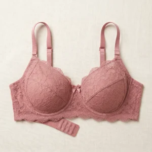 Nazuk Dusty Rose Floral Lace Underwire Bra