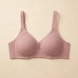 Roselin Light Pink Ribbon Accent Molded Padded Bra