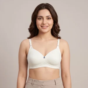 Alternative view of Safarelle Off-White Blue Gem Pendant Molded Padded Bra