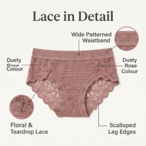 Alternative view of Shereen Dusty Rose Floral Lace High-Waist Panty