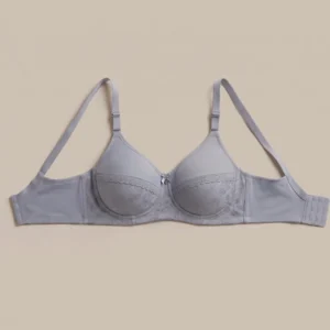 Silvadil Silver Grey Lace Accent Molded Padded Bra