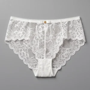 Carinella Pure White Full Lace Cheeky Bikini Panty