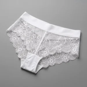 Graziella Pure White Floral Lace Seamless Bikini Panty