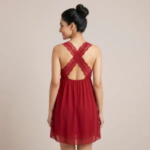 Alternative view of Kota Lunaretta Red Lace Nightwear Chemise Set