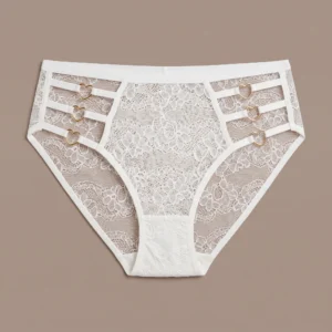 Sunadil White Floral Lace Heart Buckle Panty