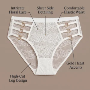 Alternative view of Sunadil White Floral Lace Heart Buckle Panty